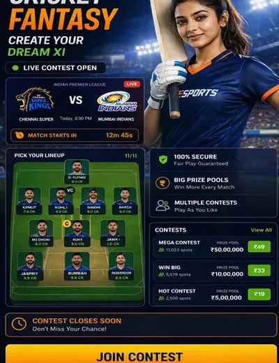 FIRE11 (fire11 apk) fantasy cricket & matchday visual 3